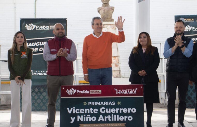 Fortalece Pepe Chedraui infraestructura educativa en la Junta Auxiliar de San Jerónimo Caleras