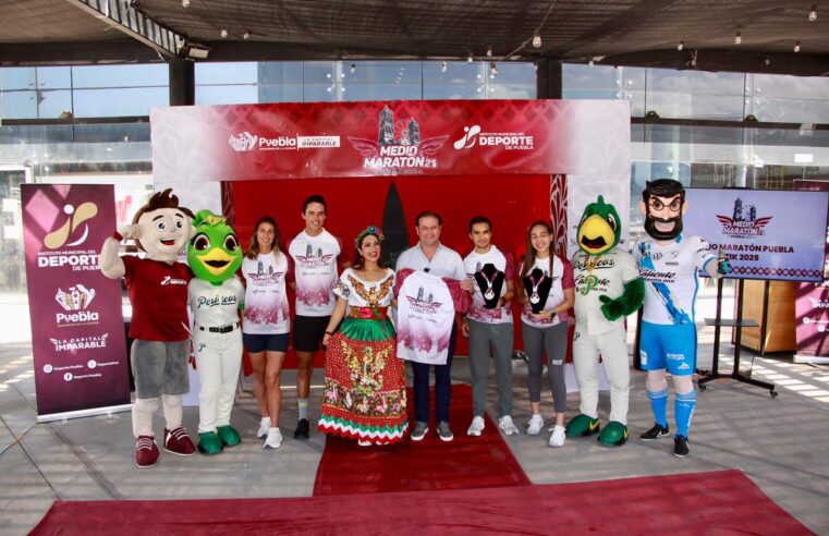 Presenta Gobierno de la Ciudad rutas, playera y medalla del Medio Maratón 21K Puebla 2025 -Se espera la participación de 3 mil corred