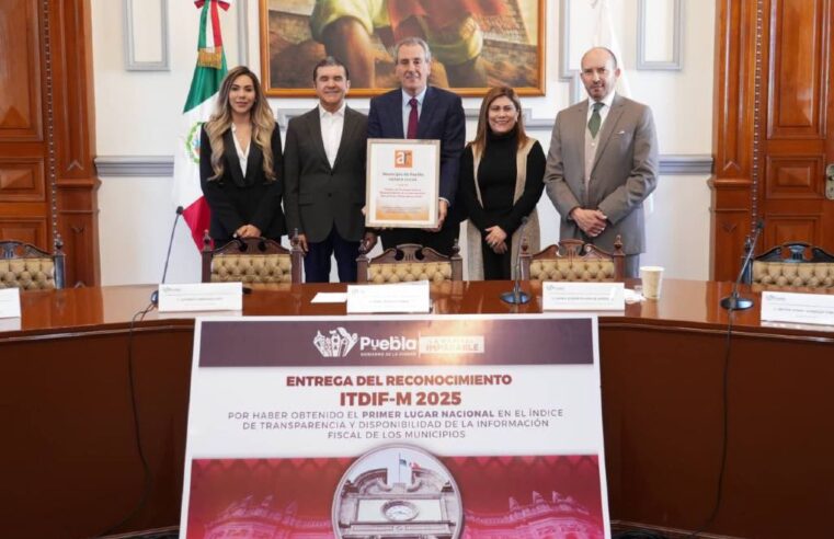 Reconocen al Gobierno de Puebla Capital por liderazgo en rendición de cuentas
