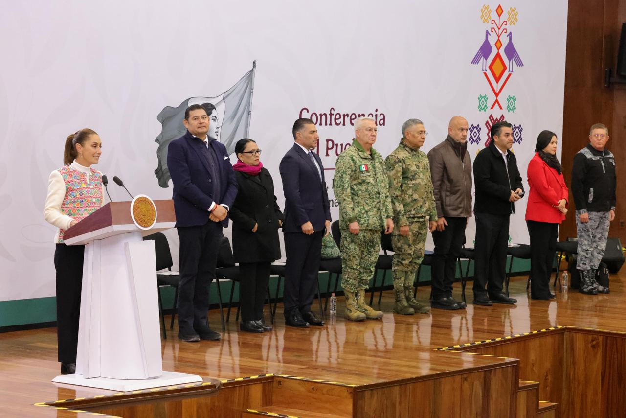 Destaca presidenta Sheinbaum reducción de delitos en Puebla