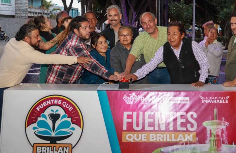 Entrega Gobierno de la Ciudad mantenimiento de fuentes del Parque de las Letras gracias a Fuentes que Brillan