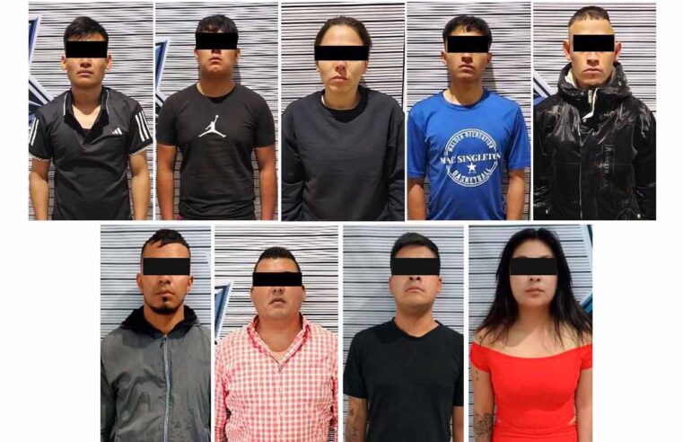 Fuerzas de seguridad debilitan a grupo delictivo con detención de nueve integrantes