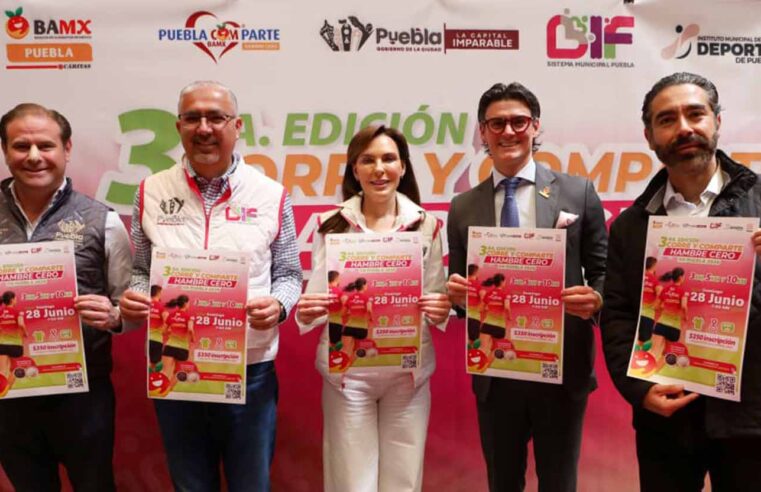 Presentan DIF Puebla Capital y Banco de Alimentos la Carrera “Corre y Comparte: Hambre Cero 2026”