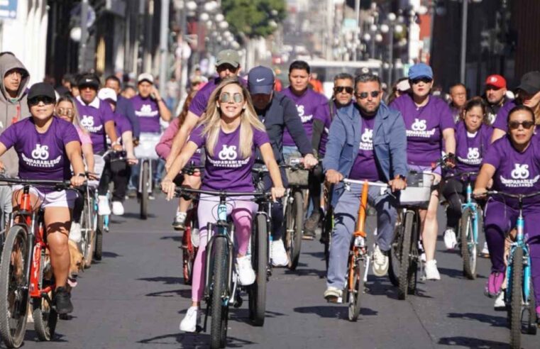 Arranca Mes de la Mujer con rodada en la capital poblana