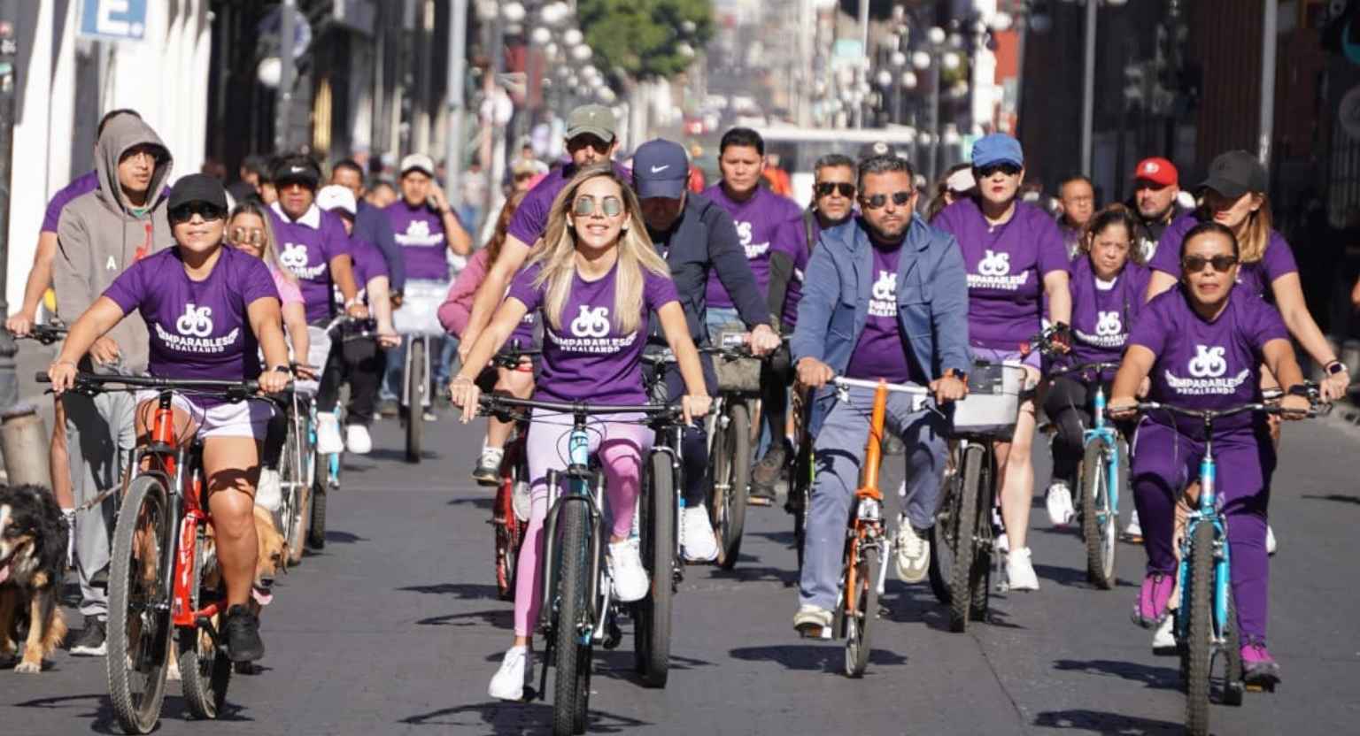 Arranca Mes de la Mujer con rodada en la capital poblana