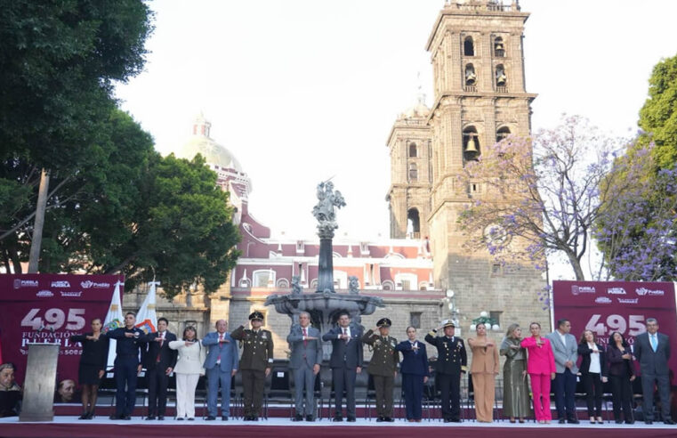 Encabezan Alejandro Armenta y Pepe Chedraui ceremonia por aniversario 495 de Puebla
