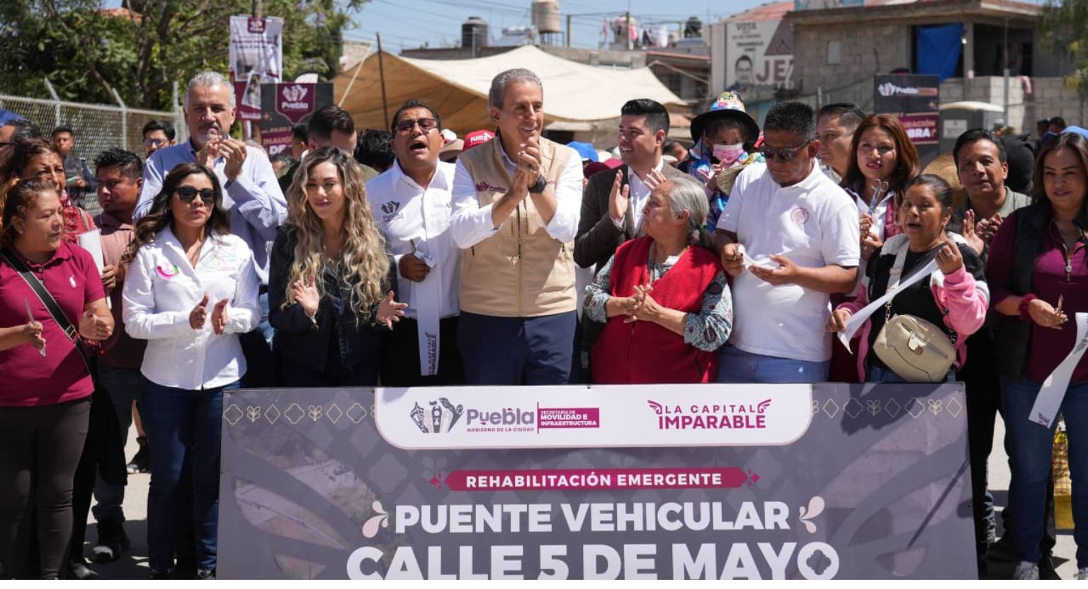 Inaugura Pepe Chedraui rehabilitación de Puente Vehicular en San Pablo Xochimehuacan