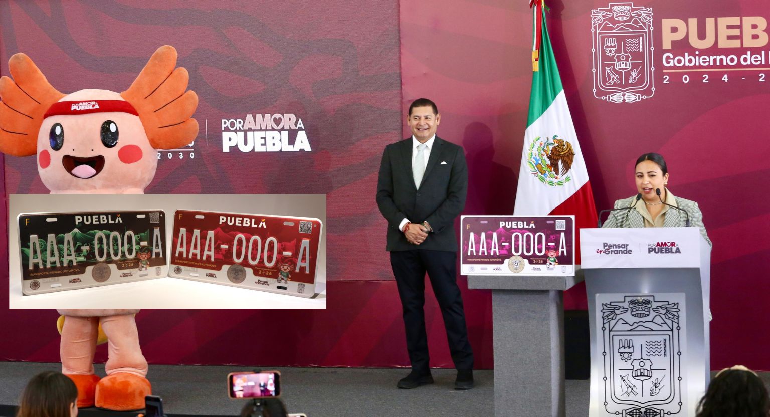 Presenta Gobierno del Estado de Puebla placas conmemorativas México 2026