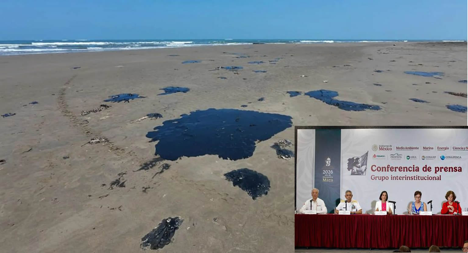 Reconoce Petróleos Mexicanos que un oleoducto causó derrame en Golfo de México