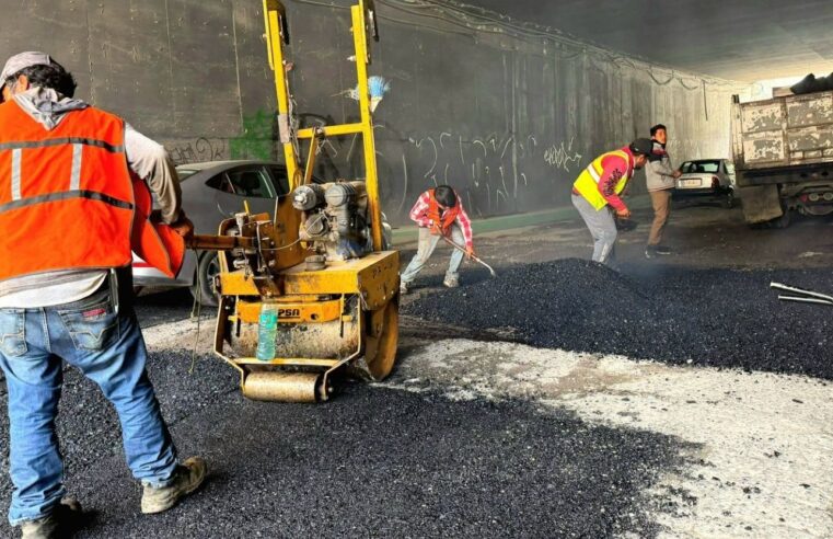 Amozoc intensifica programa de bacheo en barrios y juntas auxiliares.