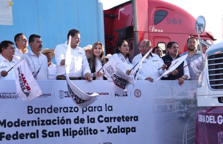 Armenta Mier encabeza banderazo de inicio a modernización de carretera federal San Hipólito-Xalapa