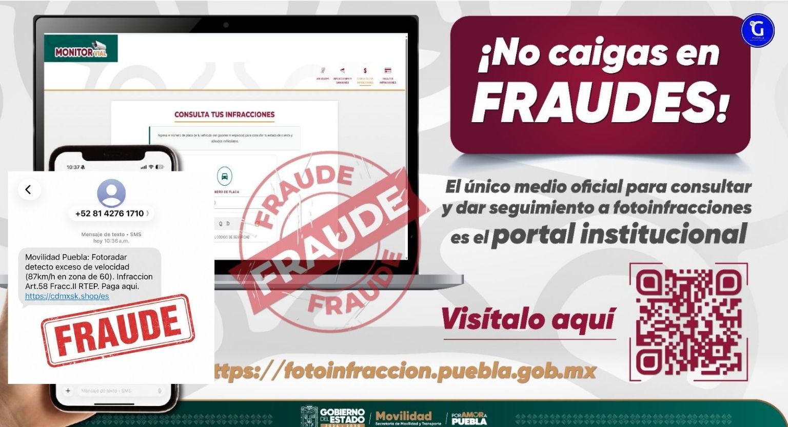 Gobierno estatal alerta sobre mensajes fraudulentos de multas por exceso de velocidad