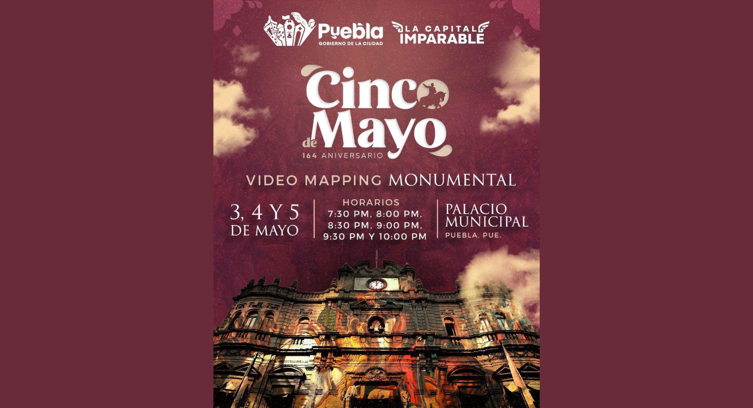 Con videomapping “Puebla, 5 de Mayo”, Gobierno de Pepe Chedraui conmemorará Batalla de Puebla