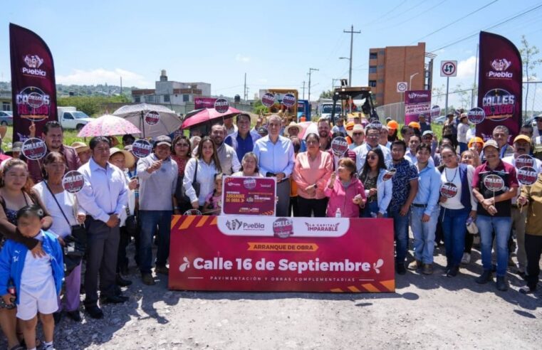 Con #CallesAl100 Pepe Chedraui impulsa trabajos de pavimentación en la Junta Auxiliar de Santo Tomás Chautla