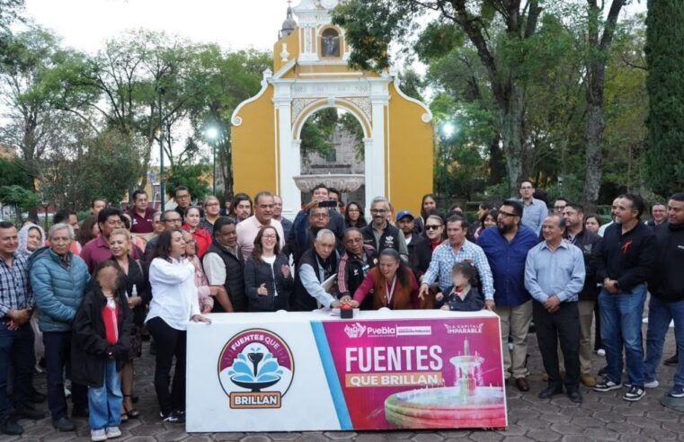 Entrega Gobierno de Pepe Chedraui mantenimiento de la fuente del Parque de Santiago