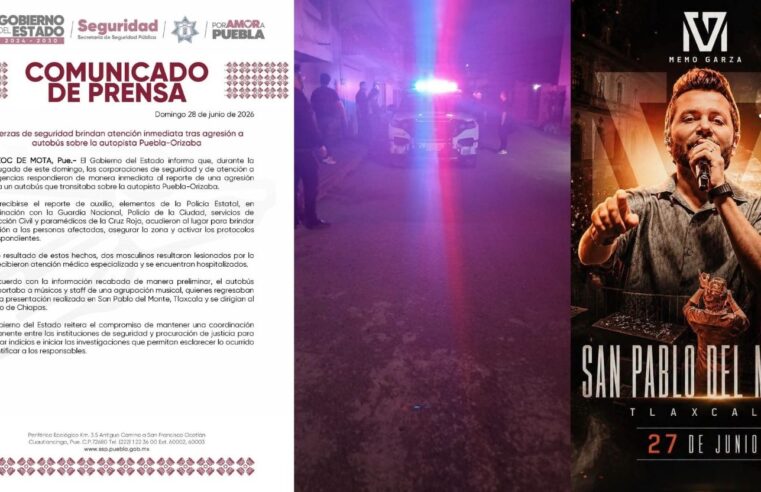 Fuerzas de seguridad brindan atención inmediata tras agresión a autobús sobre la autopista Puebla-Orizaba