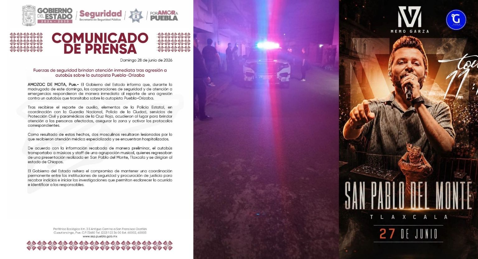 Fuerzas de seguridad brindan atención inmediata tras agresión a autobús sobre la autopista Puebla-Orizaba