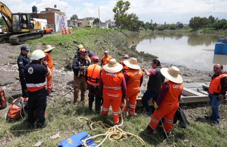 Inspecciona Pepe Chedraui labores en el vaso regulador Puente Negro, así como afectaciones en la zona