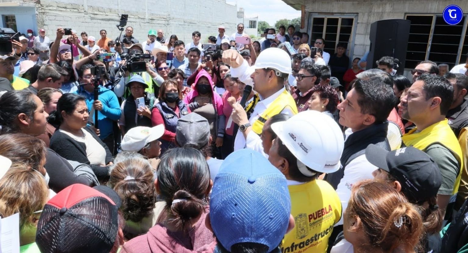 Por tierra y por aire, gobernador Armenta Mier recorre zona afectada en Ciudad Serdán
