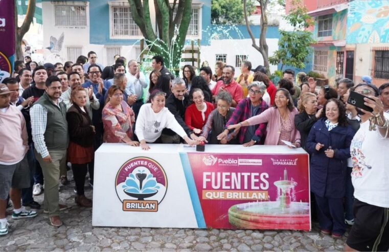 Realiza Gobierno de Pepe Chedraui mantenimiento de fuente en el Parque del Barrio de Xanenetla
