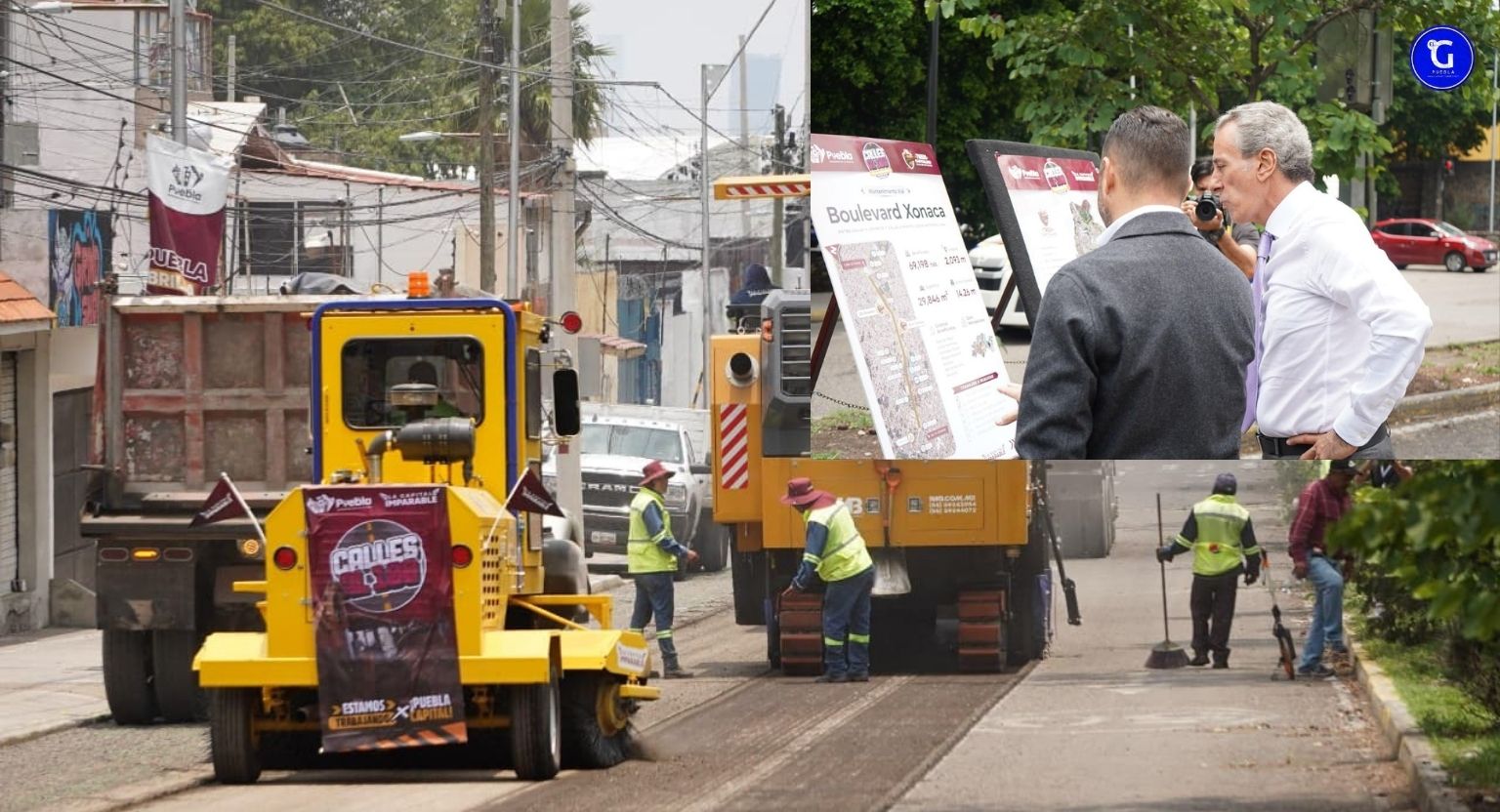 Supervisa Pepe Chedraui avances del Tren Capitalino de Pavimentación en bulevar Xonaca