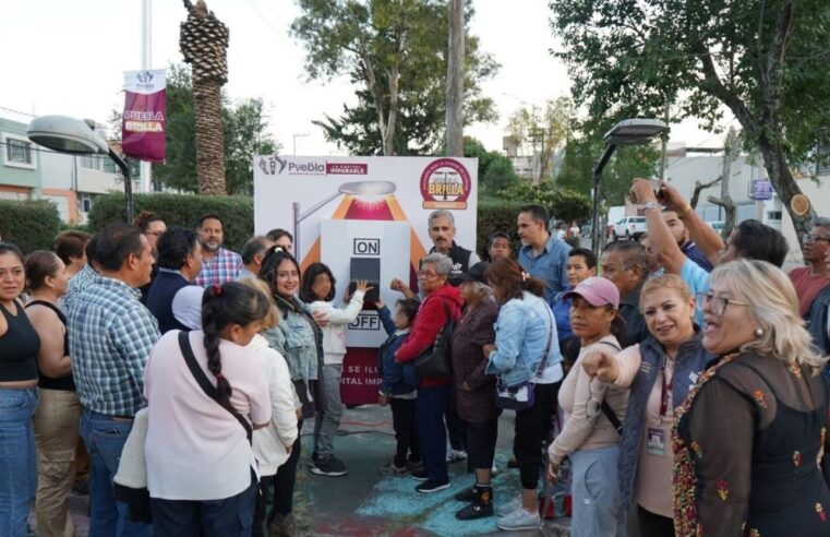 Con Puebla Brilla, Gobierno de Pepe Chedraui moderniza al 100 por ciento el alumbrado público en la colonia Reforma