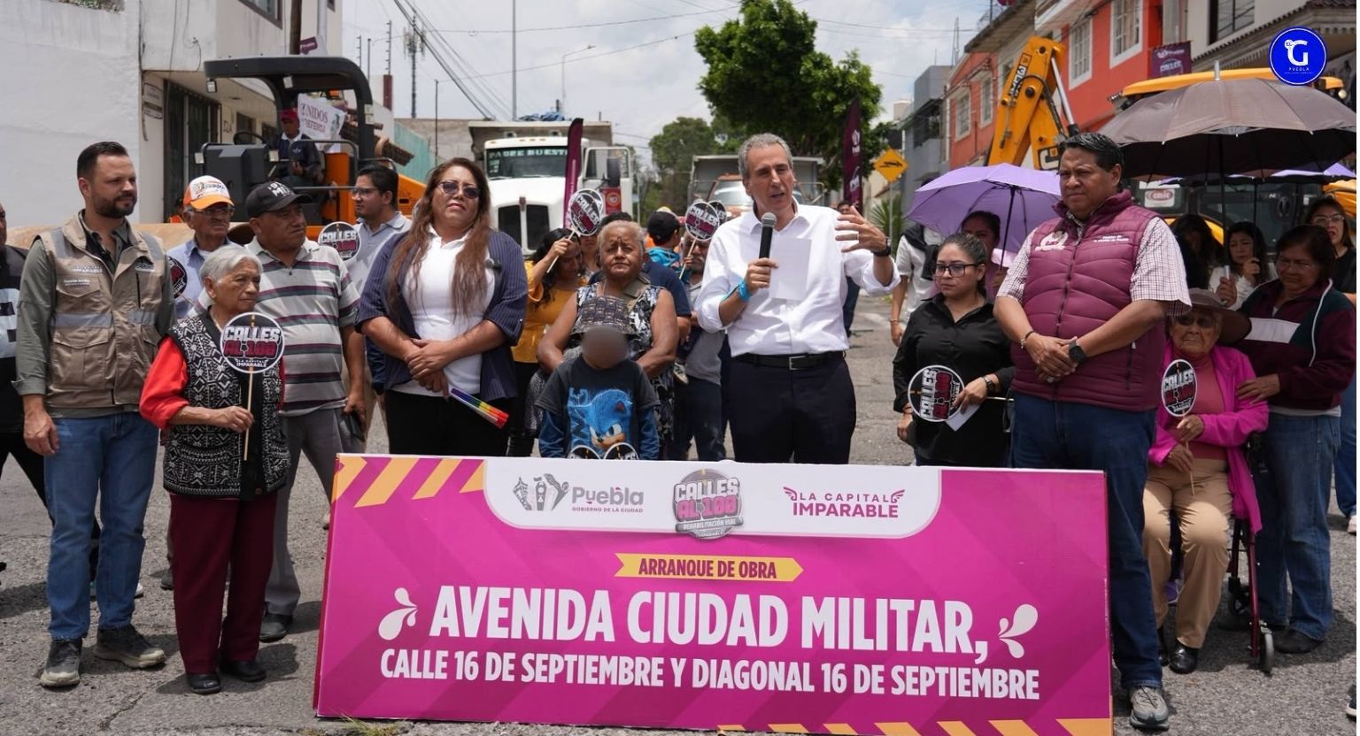 Entrega Pepe Chedraui rehabilitación vial en la Junta Auxiliar Ignacio Zaragoza, con el Tren Capitalino de Pavimentación