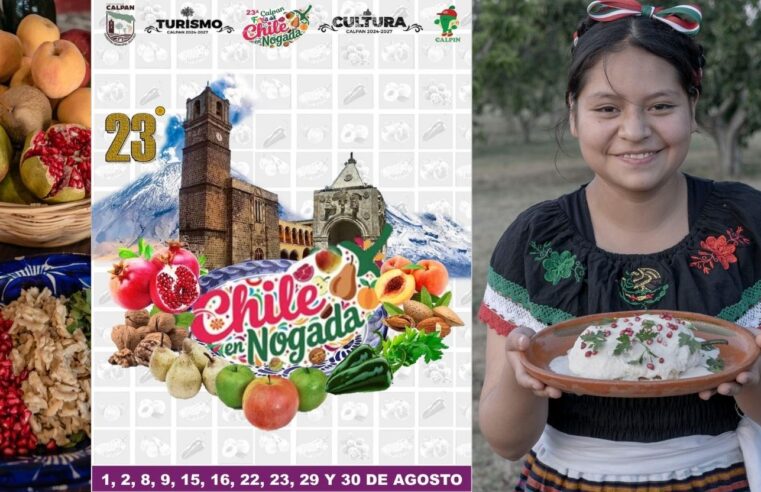 Presentan la 23.ª Feria del Chile en Nogada de San Andrés Calpan