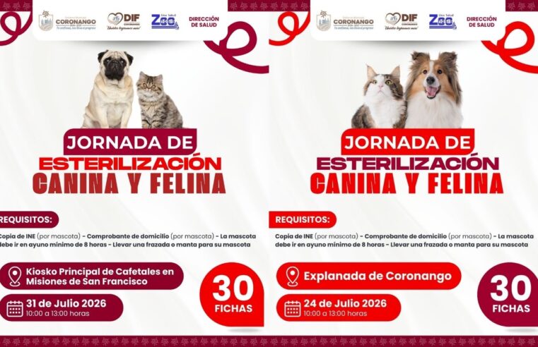 Realizará DIF Municipal de Coronango dos jornadas gratuitas de esterilización canina y felina