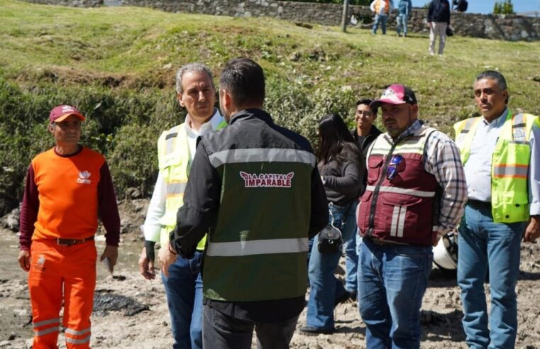 Supervisa Pepe Chedraui trabajos de limpieza y desazolve en vaso regulador Puente Negro