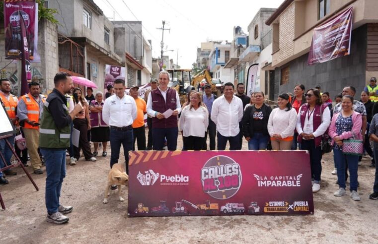 Supervisa Pepe Chedraui trabajos de pavimentación en la Junta Auxiliar Santo Tomás Chautla
