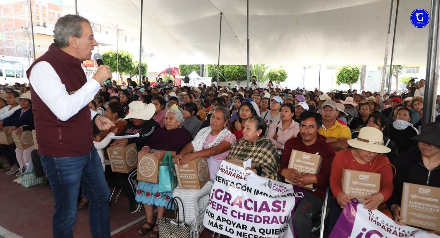 Entrega Pepe Chedraui más de 5 mil despensas del programa “Alimentación Imparable” en San Miguel Canoa