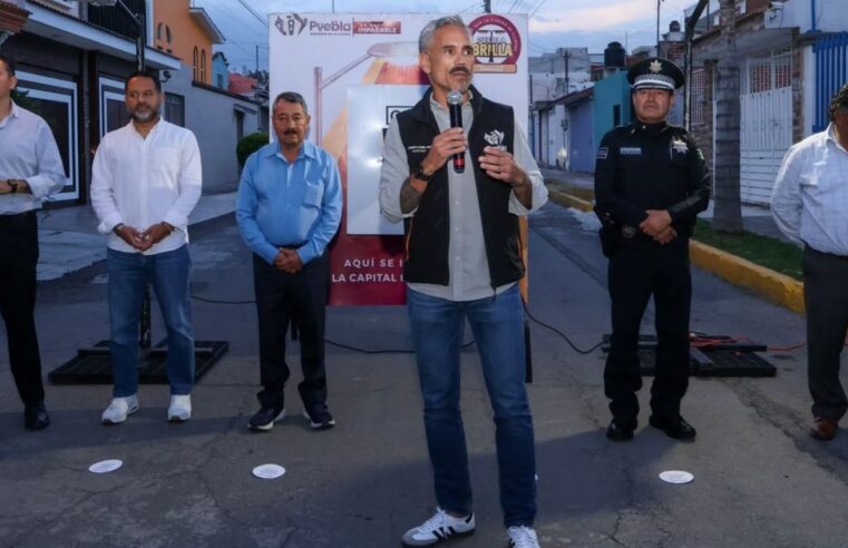 Modernizan al 100 por ciento alumbrado público en Galaxia Bosques de Amalucan