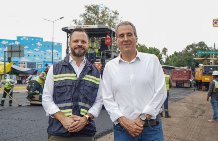 Supervisa Pepe Chedraui trabajos del Tren Capitalino de Pavimentación en bulevar Héroes del 5 de Mayo