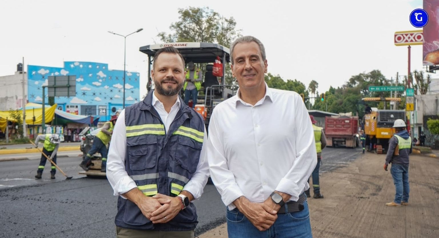 Supervisa Pepe Chedraui trabajos del Tren Capitalino de Pavimentación en bulevar Héroes del 5 de Mayo
